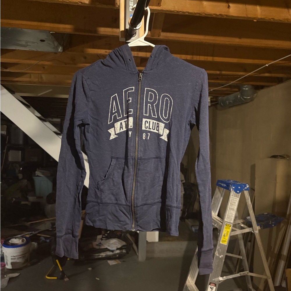 Aero Navy Zip-Up Hoodie